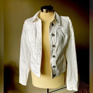 New York & Co White Womens Jean Jacket small